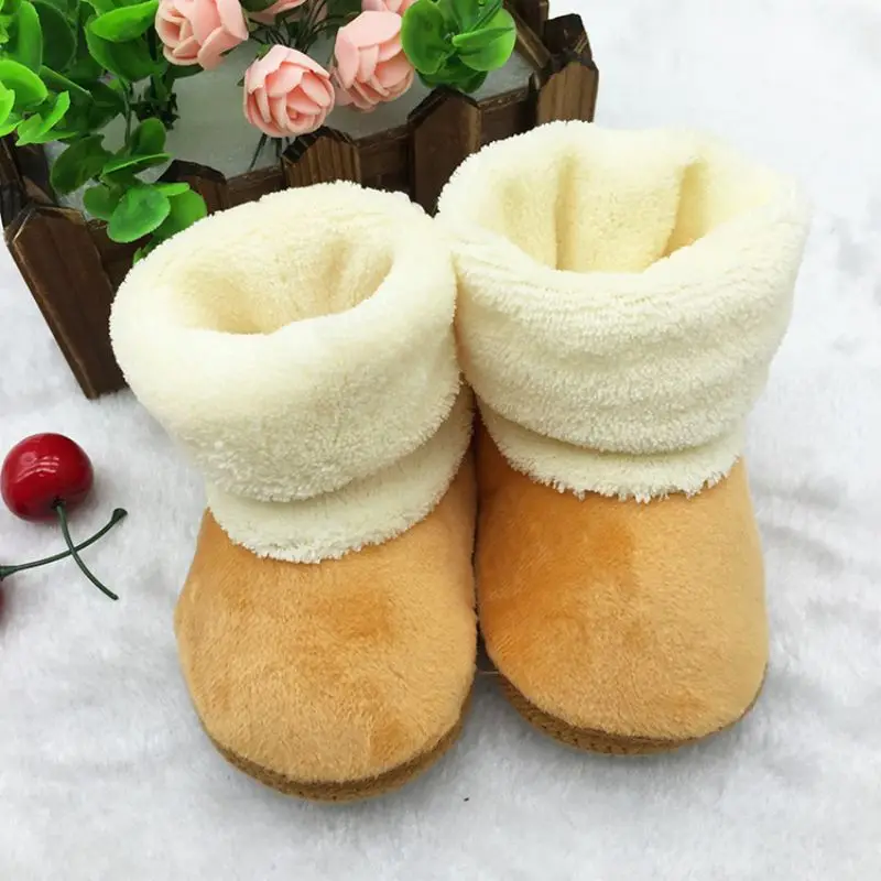 

Winterborn Infant Boy Girl Toddler Flock Warm Pre-walker Shoes Soft Soled First Walker