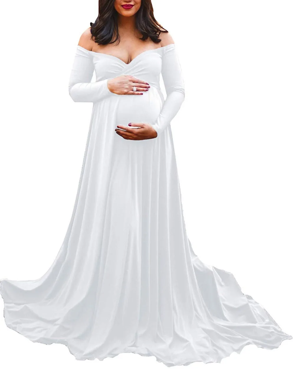 Платья для беременных, фотосессия, платье для беременных, реквизит для фотосессии, летнее женское сексуальное платье макси с v-образным вырезом и длинным рукавом для беременных