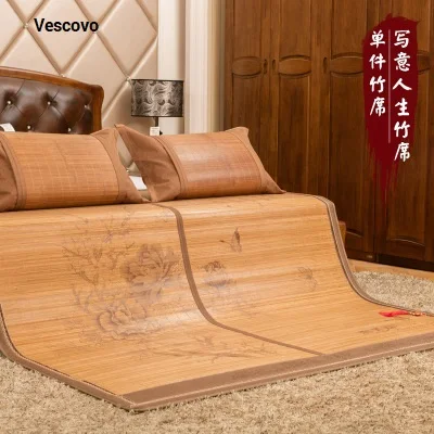 Chinese printing 1.5/1.8 bamboo mat 100% natural bamboo manufacturing, natural comfort summer mattress