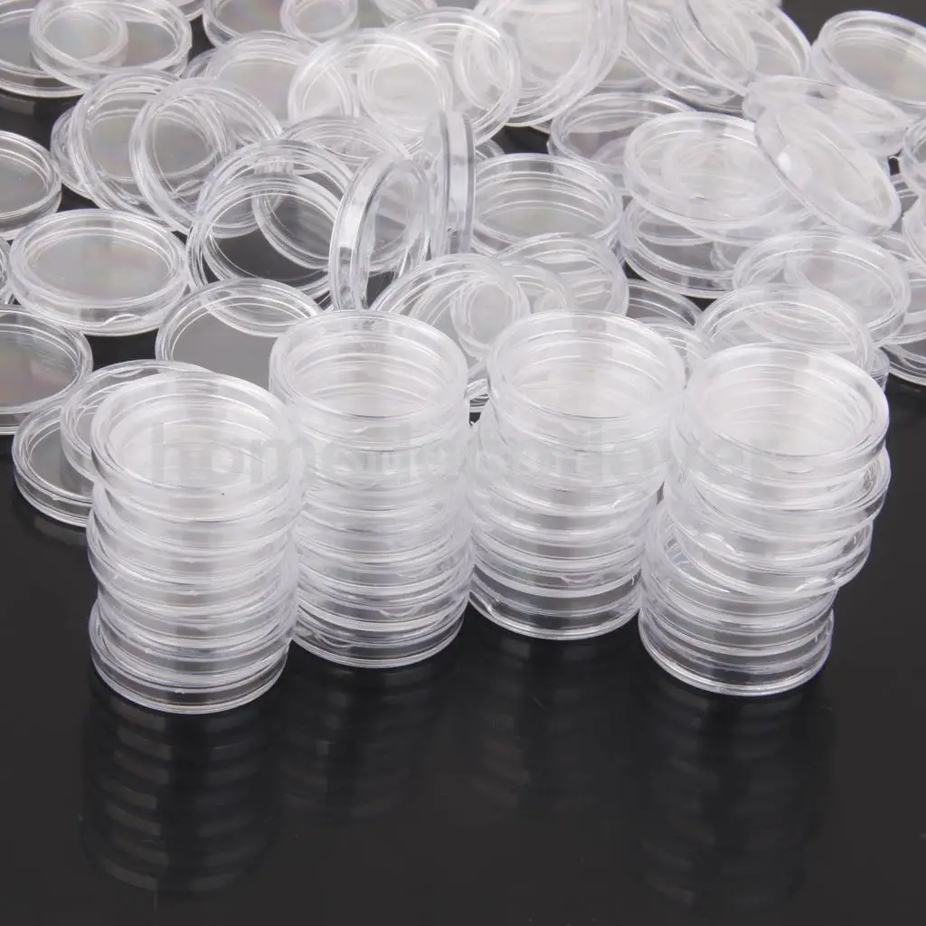 

100 Coin Holder Capsules Clear Case Box for Coin Collection Protector 19mm