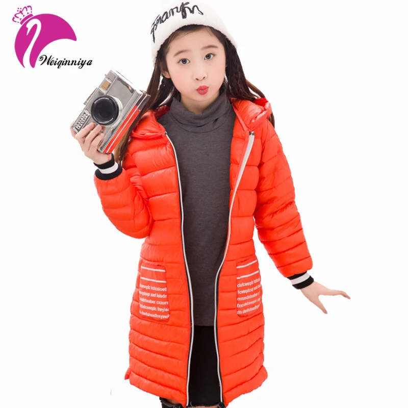 New Girls Down Jacket Long Coat Autumn Winter Warming Children Clothes