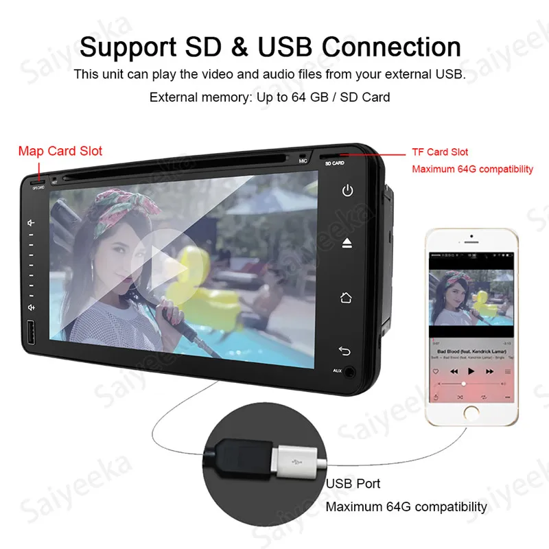 Universal Car GPS DVD Player for Toyota Camry Corolla RAV4 4Runner Hilux Tundra Saiyeeka (10)