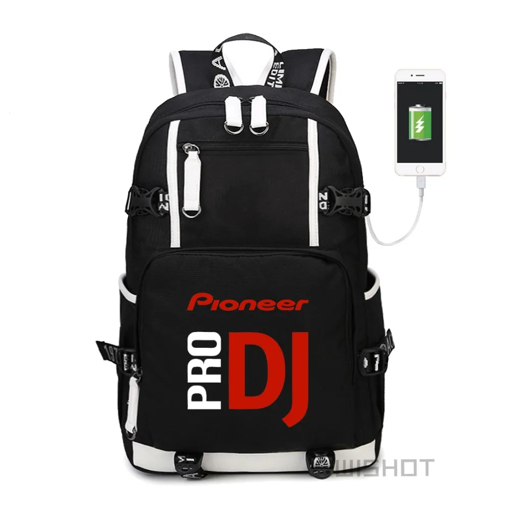 WISHOT Pioneer DJ PRO рюкзак на плечо для путешествий школьная сумка для подростков с usb зарядкой сумки для ноутбука