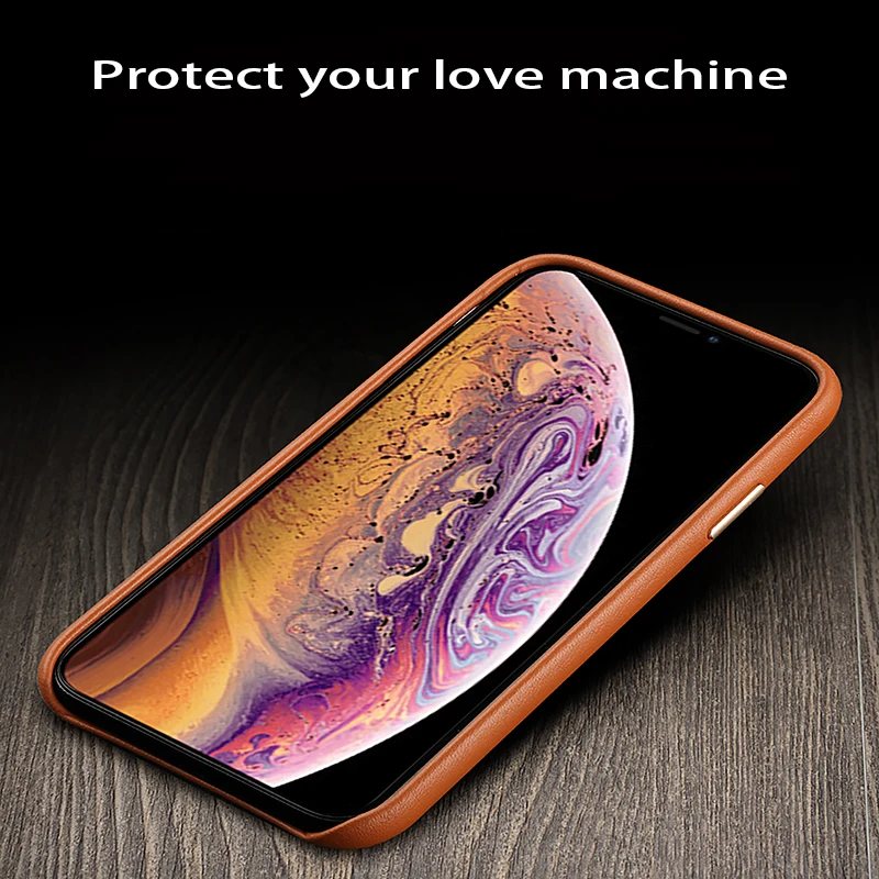 LANGSIDI New Luxury Genuine Leather phone case for iphone 6plus case X XS XS MAX XR 6 7 8 8plus High end protective cover