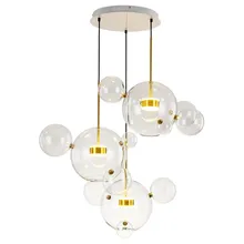 Post Modern Creative Clear Glass Bubble Ball Led Pendant Lamp Brightknight for dining room living room bar LED Glass Hang Lamp modern led oval egg glass ball pendant light 90 265v clear glass led suspension lamp bar dining room hanging light