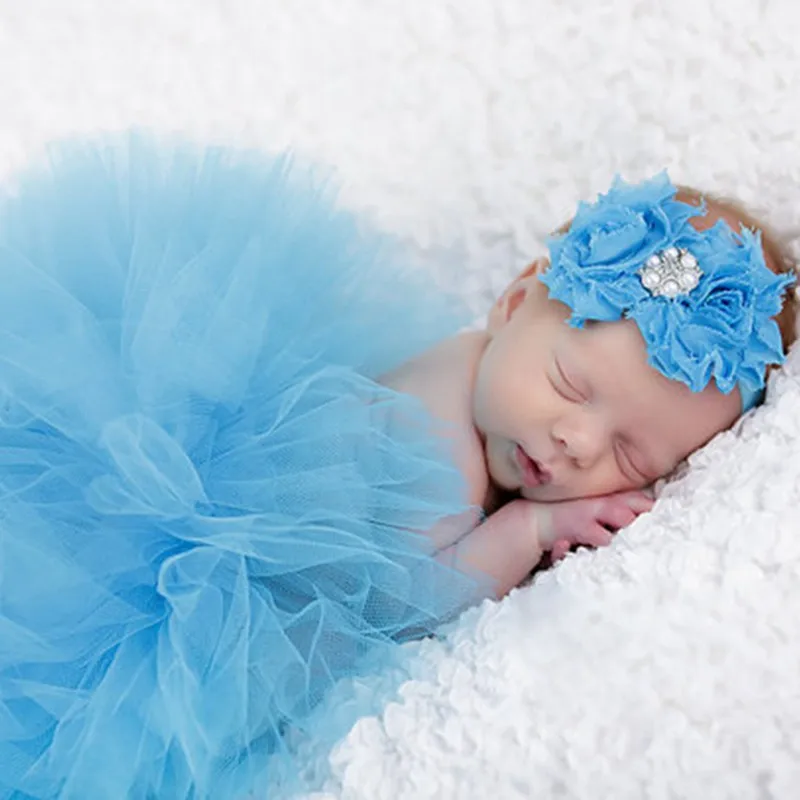 

One Set Newborns Costume Skirts And Flower Headband Photo Photography Prop Baby Cute Clothes And Accessories KYY8010-9