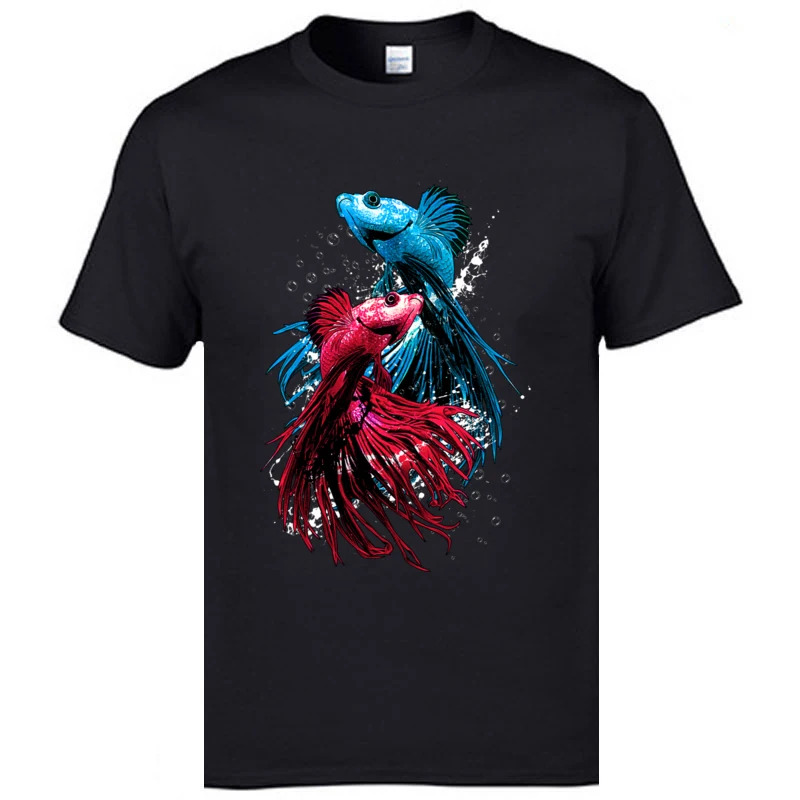 Aquarium V.II Pure Cotton Tshirts for Men Short Sleeve Summer Tees Fashion Thanksgiving Day Crew Neck Tee Shirt Comics Aquarium V.II black