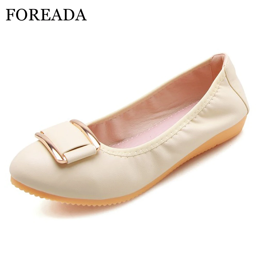 ladies round toe flat shoes