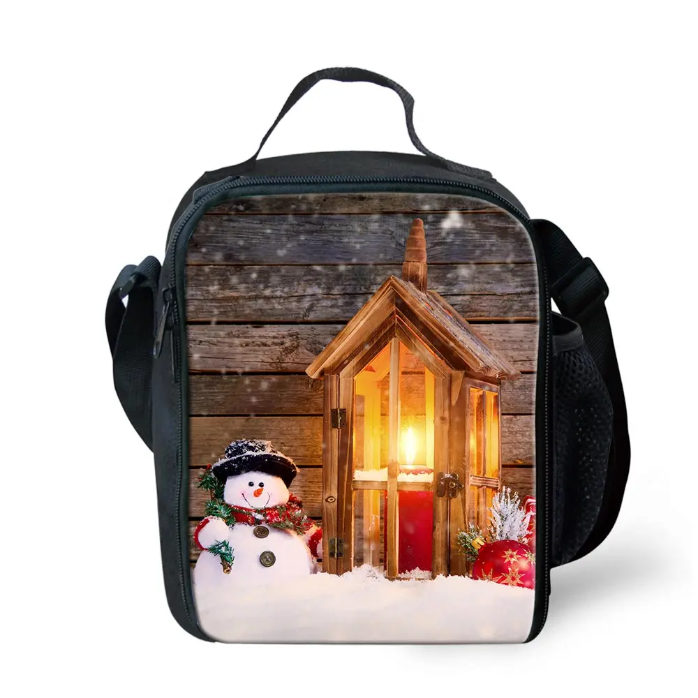 Impressão dos Desenhos Animados do Feliz Pacote de Refeição Bolsa do Refrigerador do Almoço Cases para Criança Natal Bonito Lancheira Isolados Almoço Multifunções 3d