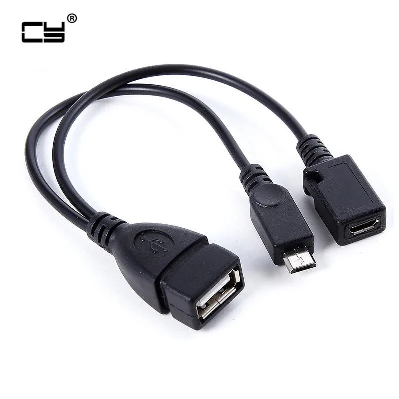 1 в 2 OTG Micro USB Host Power Y Splitter адаптер для Mirco 5 Pin Мужской Женский кабель черный Xiaomi REDMI