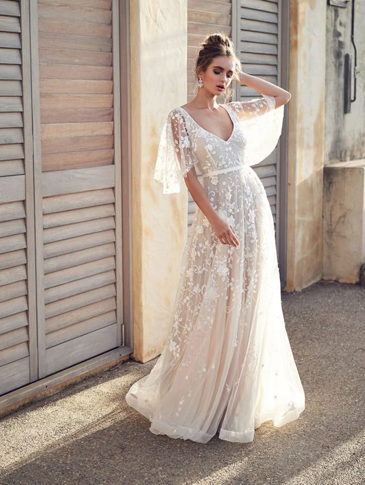 Модное элегантное вечернее платье, официальное длинное вечернее платье, Кружевное белое платье с v-образным вырезом, женские вечерние платья, abiye gece elbisesi