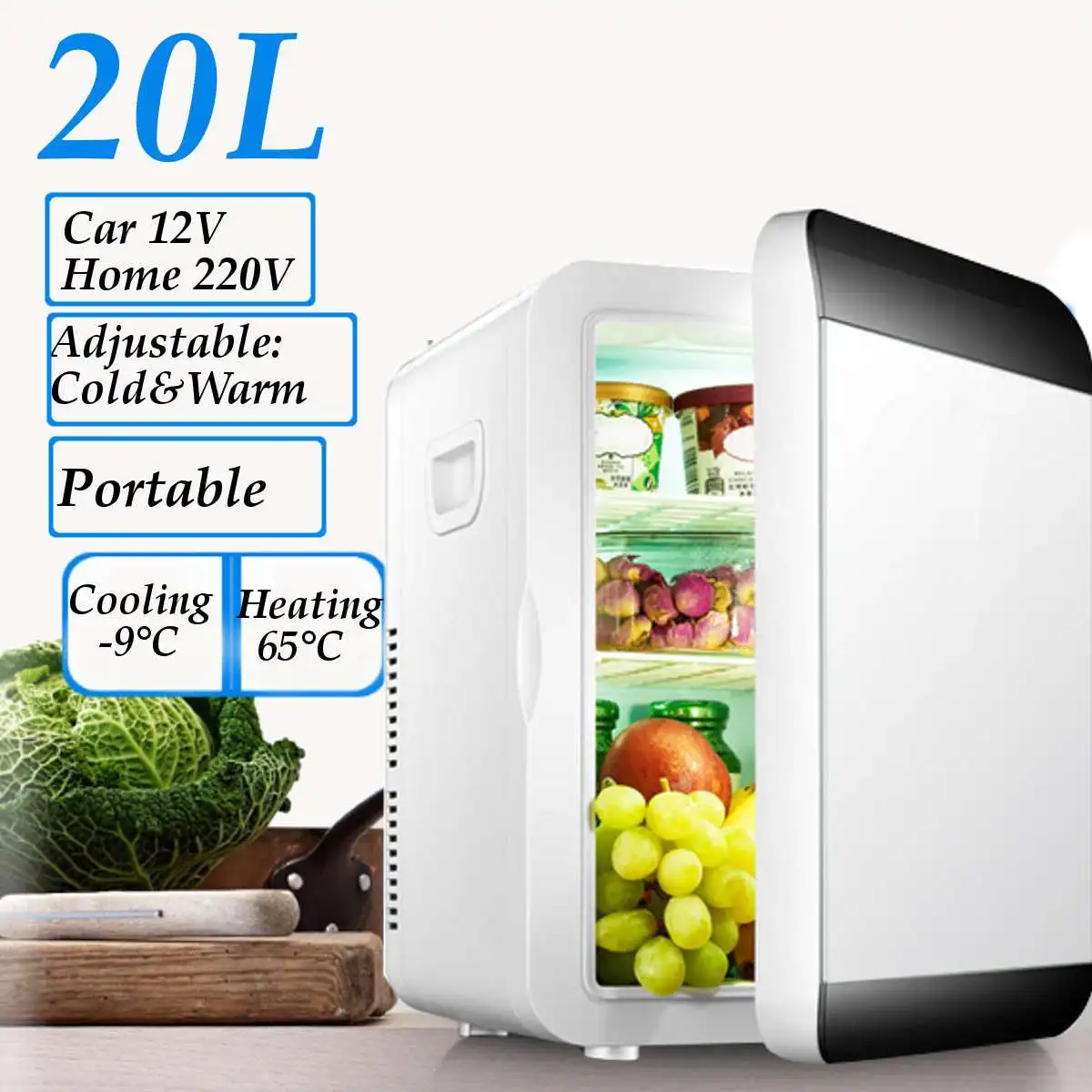 

20L Hot & Cold Dual-core Refrigerator Car Refrigerator Mini Small Home Dormitory Dormitory Car Dual-use Student Single-door