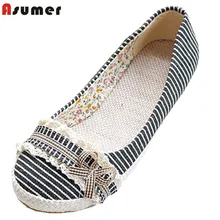 ASUMER/Большие размеры 34-43; новые модные простые женские лоферы с круглым носком; однотонные летние туфли на плоской подошве с милым бантом; женская обувь на плоской подошве