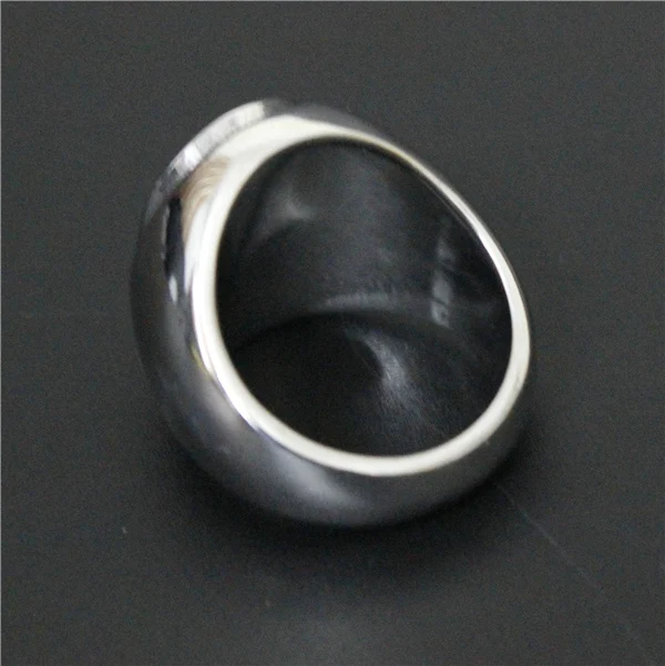 Best Sellings тяжелая большая круглый черный камень кольцо Мода полировки Байкер кольцо 316L Нержавеющая сталь ювелирные изделия
