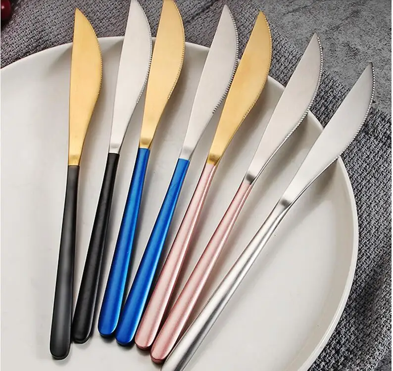 Европейский нож для стейка из нержавеющей стали, домашние столовые приборы, столовый нож, бытовые столовые приборы