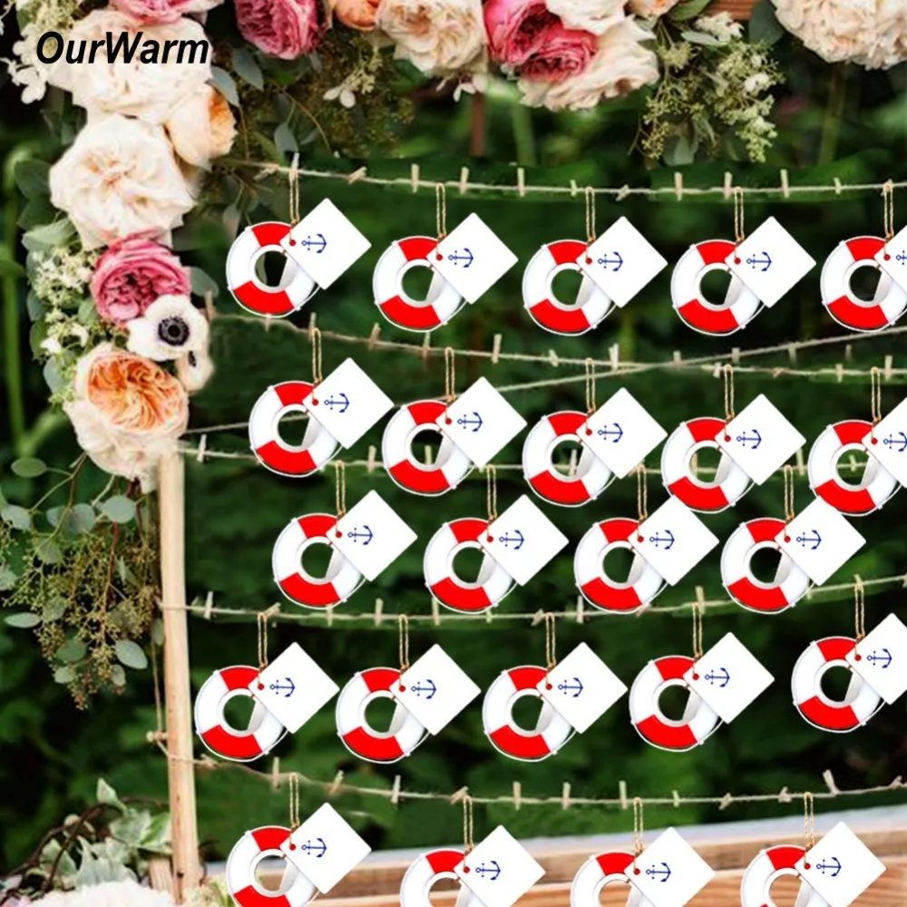 OurWarm-인명 구조 병따개, 해상 테마 베이비 샤워 웨딩 호의 및 선물 DIY 장식 lifebuy, 20 개