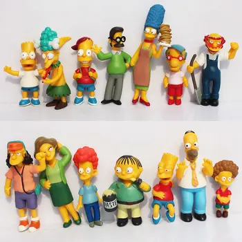 

14pcs/lot Homer Marge Bart Lisa Maggie Collection Figures Family Toys Children Gifts Retail Free shipping