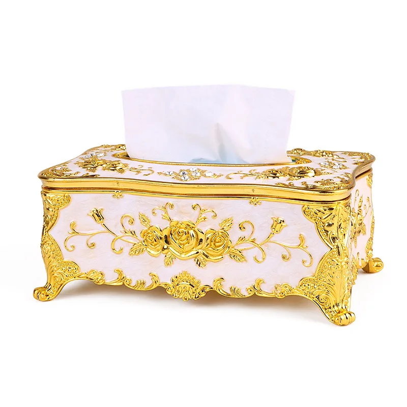 

Fashion Europe Style Tissue Box For Paper Towel Storage Boxes Container Napkins Cover Holder Royal Style Napkin Boxes Square