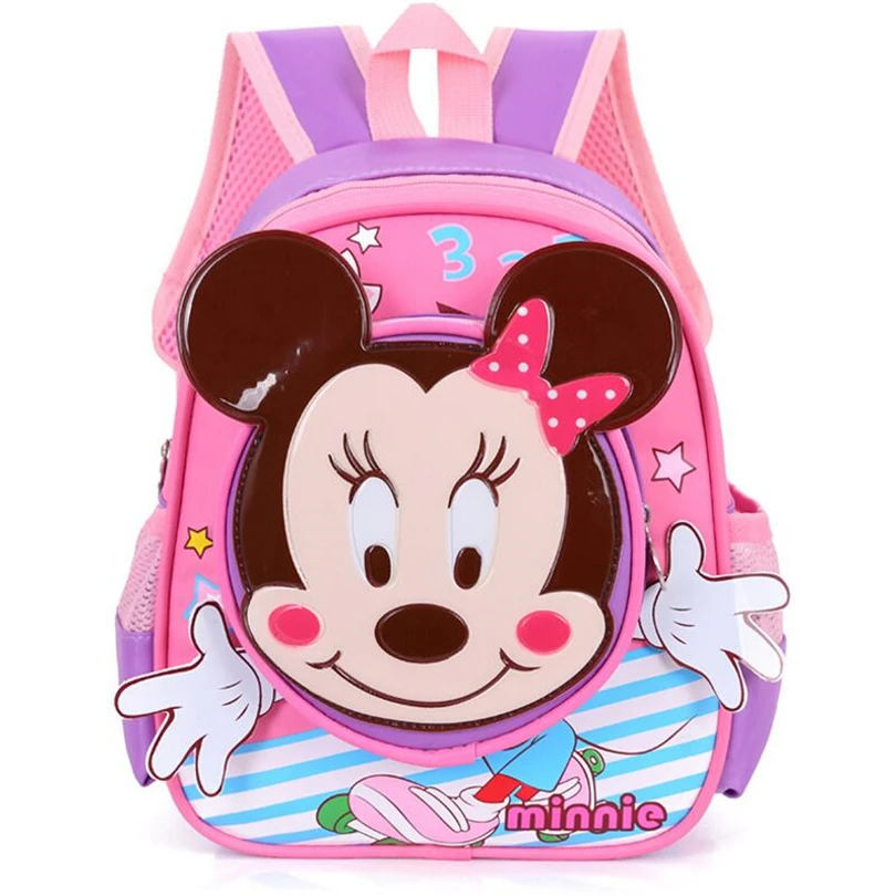 Детский Школьный рюкзак Disney милый школьный ранец с Микки Маусом и Минни для