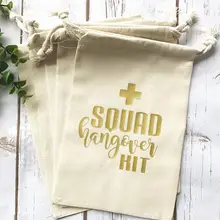 Изготовленный На Заказ отряд "невеста" Свадебный девичник похмелья спасательный набор для выживания милое муслиновые мешки прием гостей в доме невесты goodie мешочки