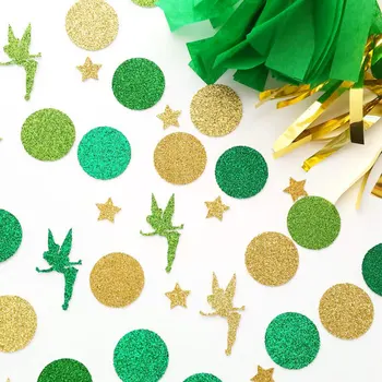 

glitter Green Fairy themed princess Birthday Confettis for Baby Shower Table Decoration party wedding scatters favors