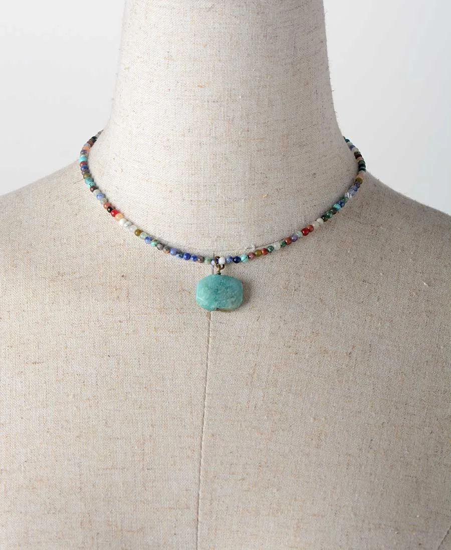 Natural Stone Pendant Necklace Geometric Amazonite Choker Necklace Jewelry Torques Necklace Gifts - Image 6