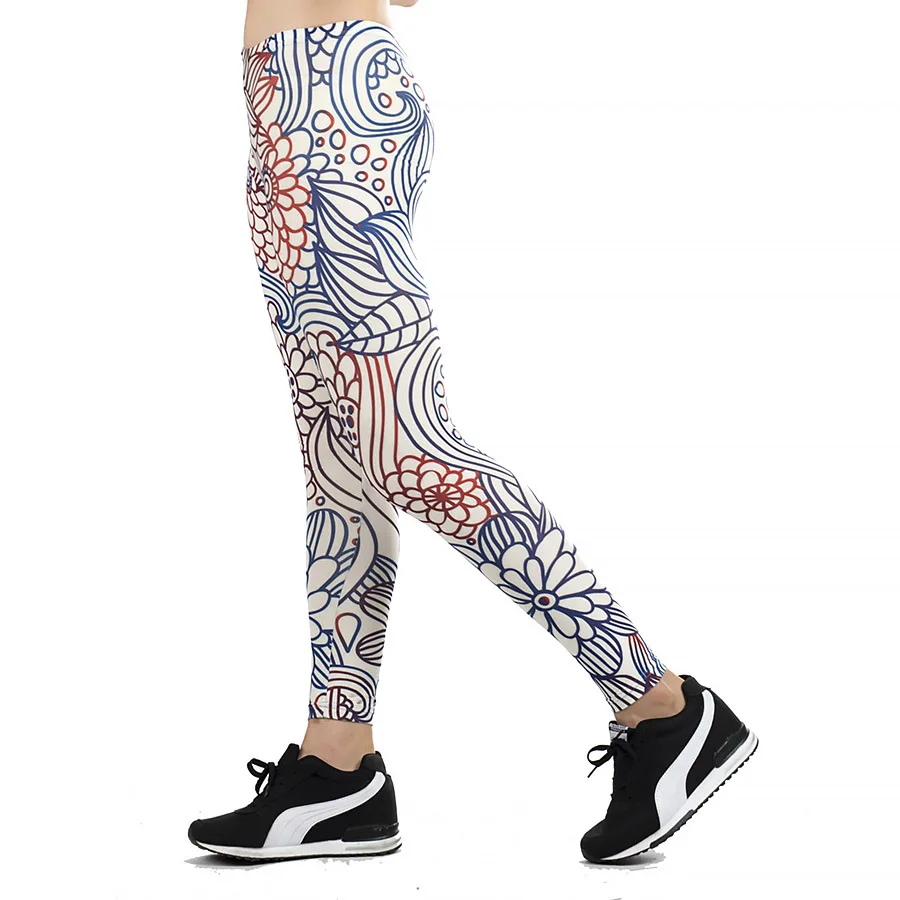 Lei-SAGLY Для женщин леггинсы Мандала Цветок 3D цифровая печать тонкий сексуальный Фитнес женские леггинсы узкие брюки