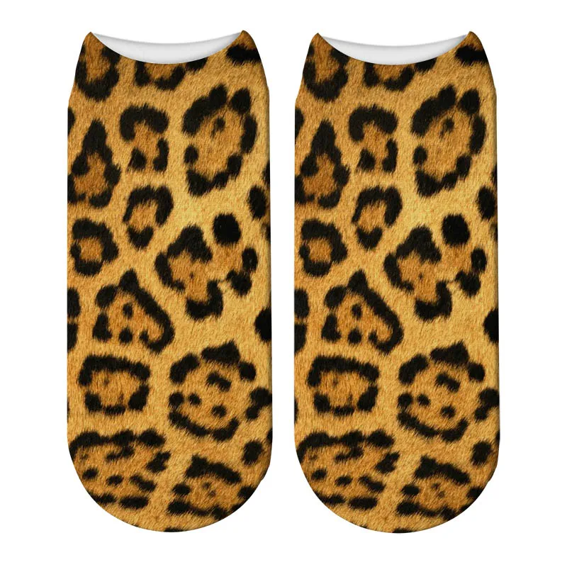 Носки с 3D-принтом животных и леопарда; милые хлопковые носки с цифровым принтом животных; Kawaii; Детские женские носки с низкой лодыжкой в стиле унисекс - Цвет: 3