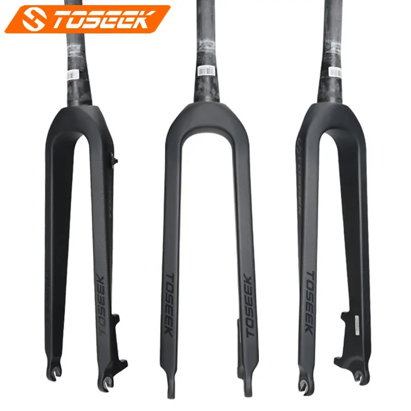 

TOSEEK Carbon Fiber Mountain Bikes Fork Tapered Rigid Bicycle MTB Fork Parts 26/27.5/ 29 ER Inch Accessories 3K Matte Finish