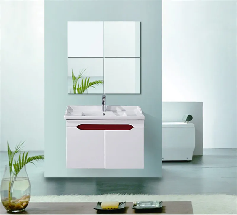 4 unids/set espejo de cristal espejo de pared Espejos decorativos Auto adhesivo habitación espejo de vidrio palo en arte decoración niños baño vida habitación