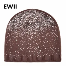 Зимние шапки для женщин, стразы, вязанная шерстяная шапка skullies beanies, женские брендовые шапки, женская модная Шапка-бини для девушек gorro