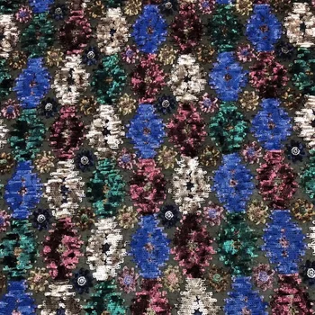 

(5yards/pc) allover sequins embroidered African French net lace fabric 2019 colorful sequins lace for party dress JY181