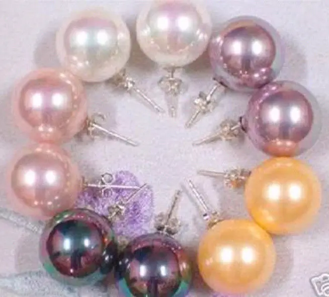 

Hot sale Free Shipping 5PCS >>>>Pretty! 10mm AAA south sea shell pearl earrings