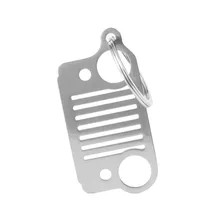

Unique Stainless Steel Key Chain KeyChain Key Ring for Jeep Grill CJ JK TJ YJ XJ Silver Dropshipping