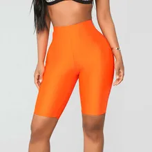 Неоновые леггинсы с эластичной талией, Повседневные базовые женские летние модные леггинсы, эластичные женские леггинсы для фитнеса