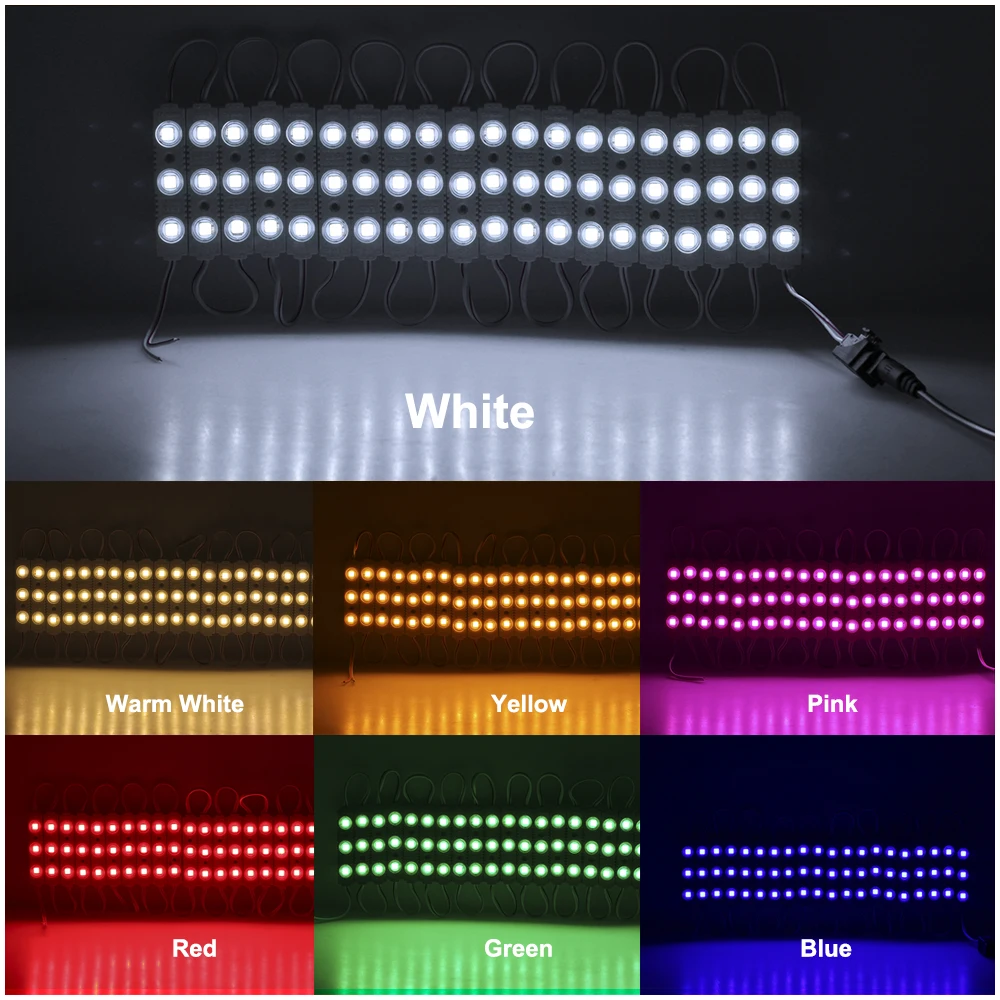 Светодиодный модуль 3 светодиода высокая яркость 5054 / RGB 5050 DC12V водонепроницаемый