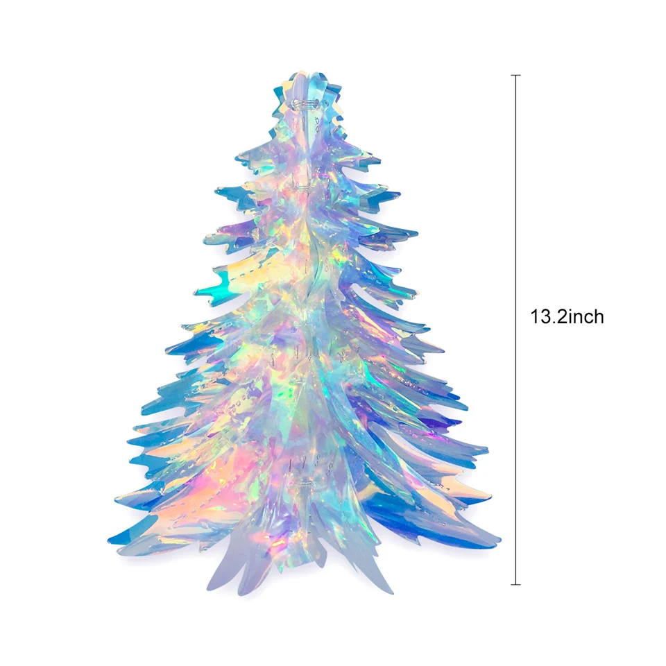 DIY радужная пленка Рождественская елка подвесная подвеска Радужный веер звезда Рождество год украшение Рождественская вечеринка украшение для дома
