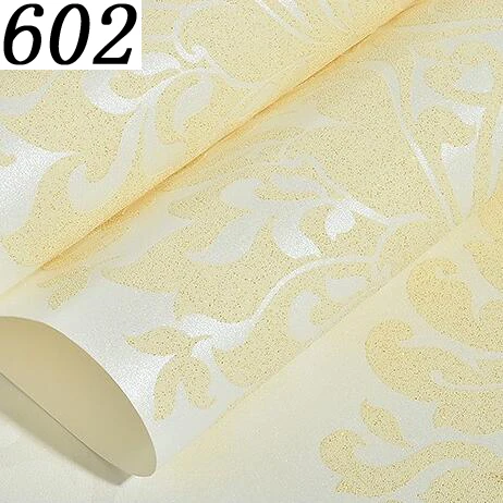 Europeo clásico en relieve de oro Glitter Damasco papel tapiz para