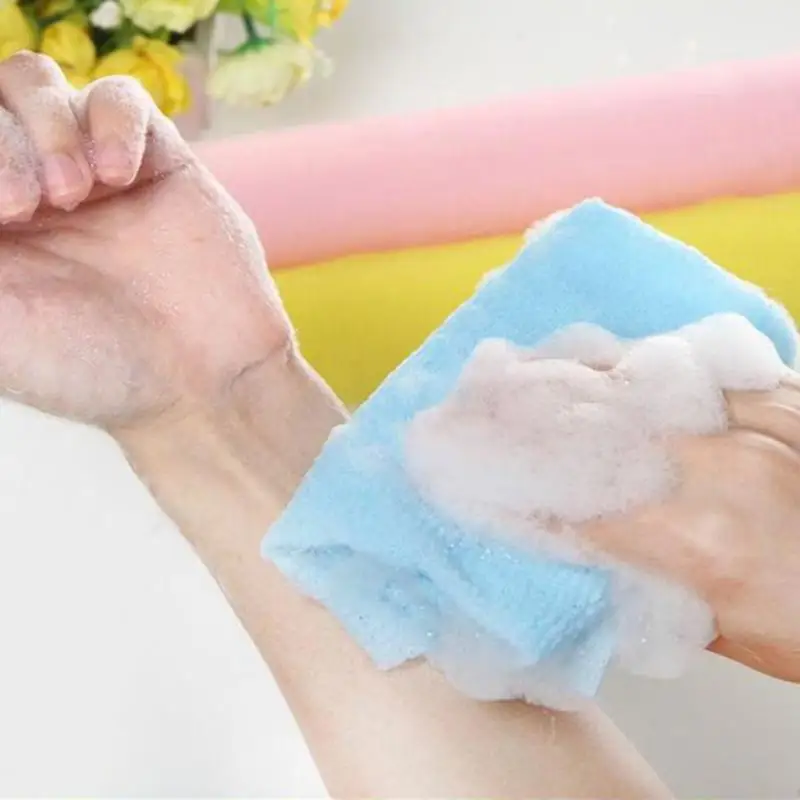 Нейлоновая сетка для ванны и душа для тела моющая чистая губка для отшелушивания чистящее полотенце ткань скрубберы средство для мытья лица