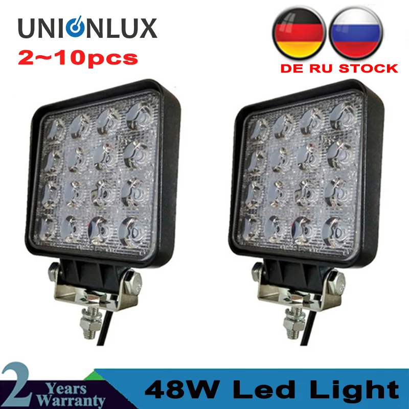 

2pcs 10pcs waterproof 48w Flood/Spot led Work Light bar waterproof CE RoHS offroad truck car LED work light 12v 24v