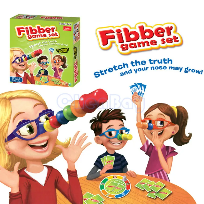 2 4 Players Liar Fibber Board Game Hilarious Noses Glasses Stretch The Truth Your Nose May