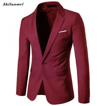

2018 New Arrival Fashion Blazer Mens Casual Jacket Solid 9 Colors Cotton Men Blazer Jacket Men Classic Mens Suit Jackets Coats