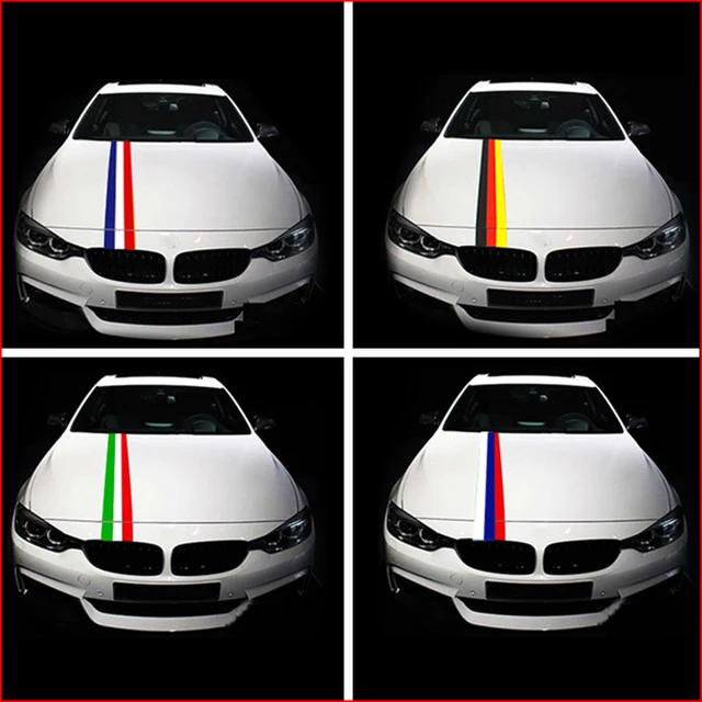 Car-styling 3 Meters PVC Russia German France Italy Belgium National Flag Three-color Stripe Decal Bumper Stickers Accessories 3