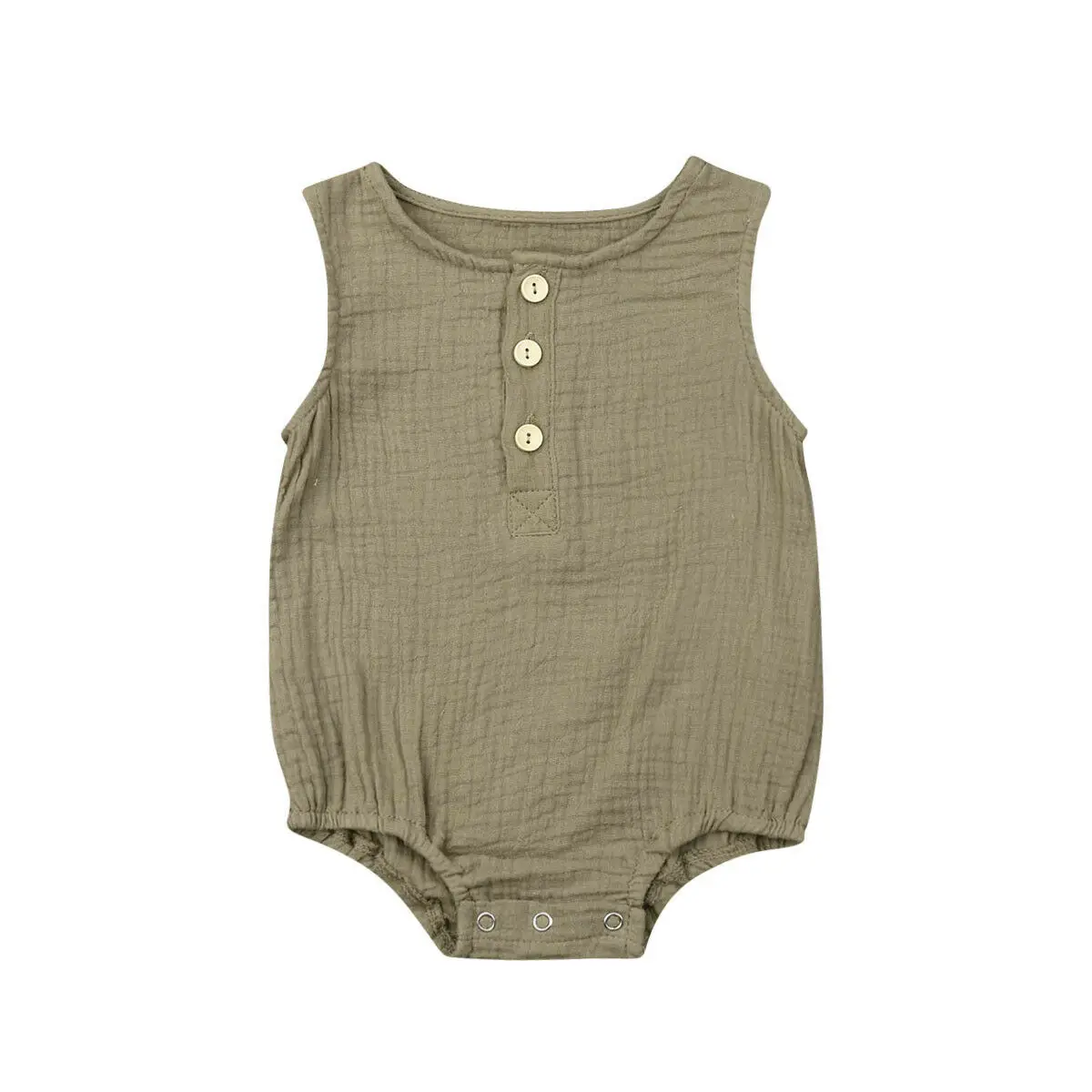 Хлопковый льняной Комбинезон для мальчика и девочки от 0 до 24 месяцев, прочный комбинезон без рукавов, одежда для малышей, sunsuit, одежда