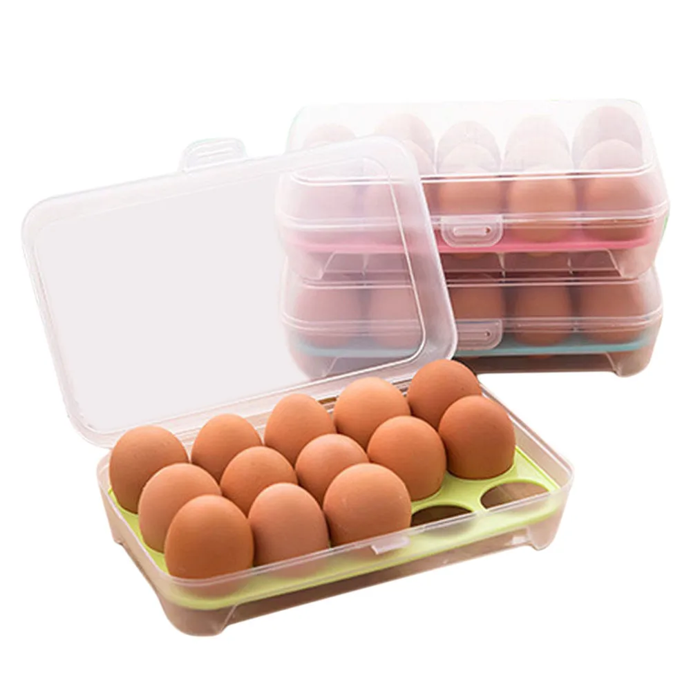 

Useful Refrigerator Eggs Storage Box 15 Eggs Holder Food Storage Container Case High Quality Housekeeping Container Organizers