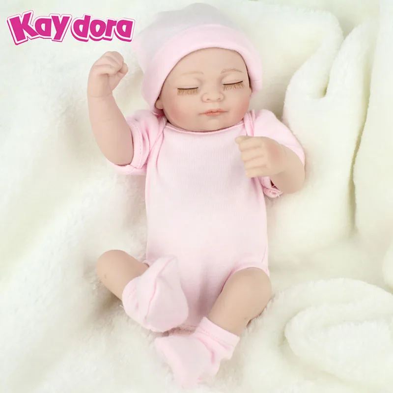 

KAYDORA 10 inch 25cm Reborn Baby Doll Full Vinyl Silicone Mini Sleeping Kids Reborn Babies Realistic Smile Girl Bonecas Gift Toy