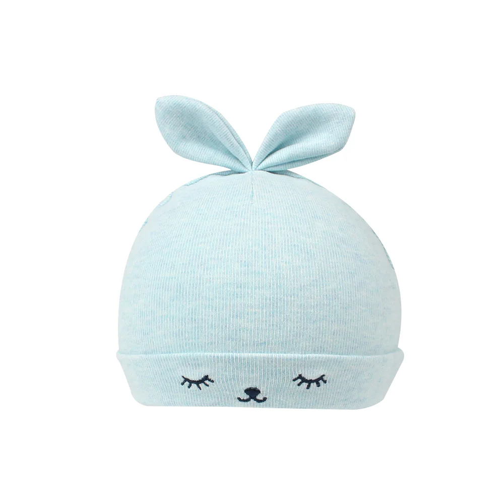 Cartoon Rabbit Baby Beanie Hat Cute Ears Newborn Tire Hat For Boys Cotton Comfortable Infant Beanie Spring Baby Girls Clothing (9)