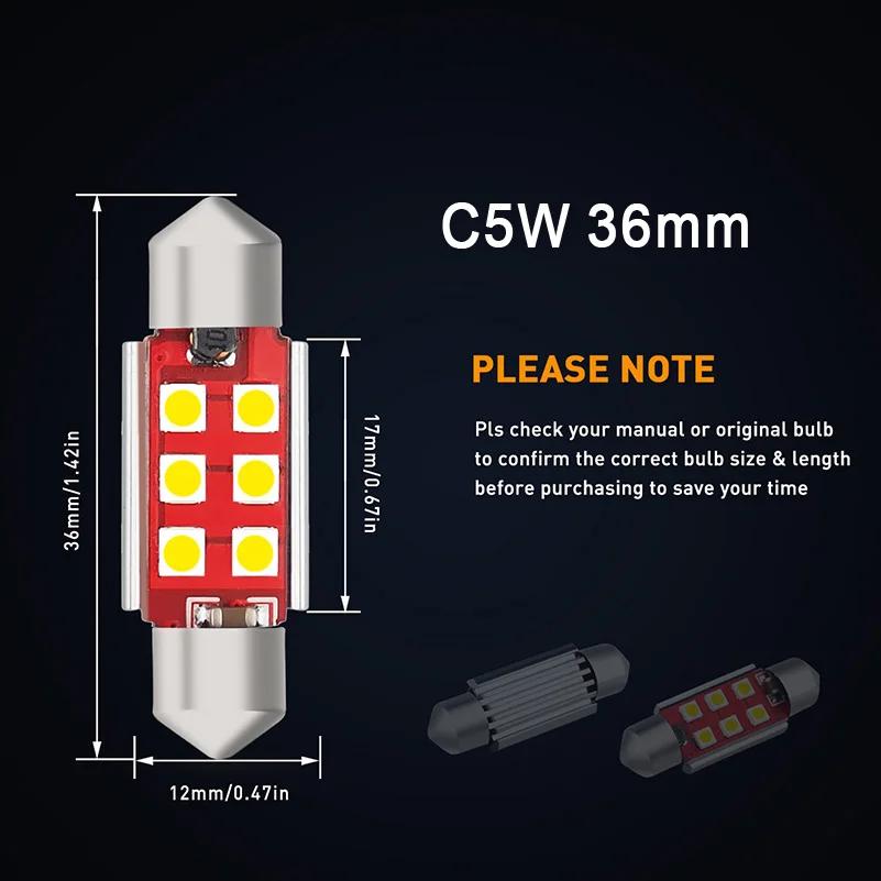 OXILAM 4 шт. Canbus C5W светодиодный 3030 SMD гирлянда 31 мм 36 мм 41 мм 42 мм купольный светильник для чтения лампа для салона автомобиля светильник ing 12 в 6000 К Белый