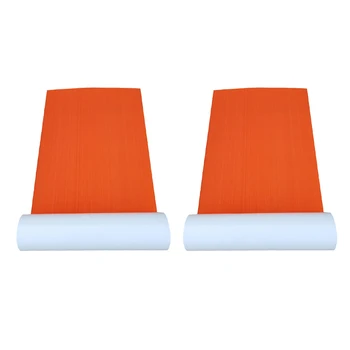 

2Pcs Boat Teak Decking Sheet Marine Yacht Swimming Pool Pad Anti-slip Orange