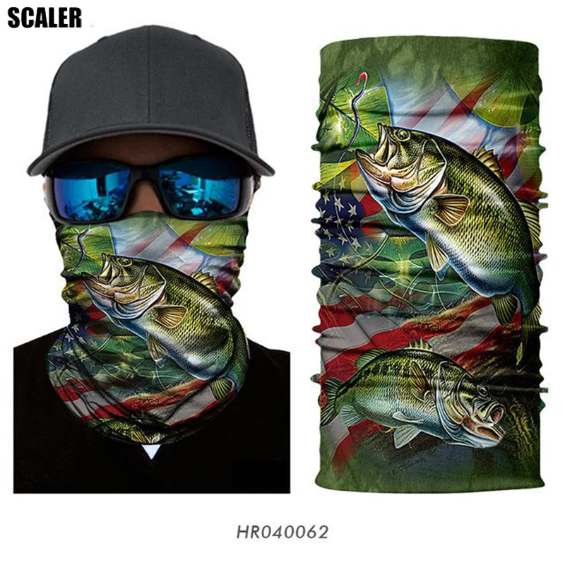 

3D Seamless Multifunction Fishing Bandana Neck Scarfs Facemask Hunting Mask Headband Fish Bandana Headwear Cycling Headscarf